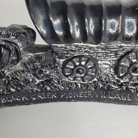 Vintage Aardvark Soapstone Covered Wagon Oxen Pioneer Sculpture - Picture 3 of 9